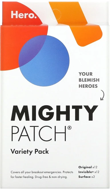 건강챙기세요 Hero Cosmetics Mighty 패치® 버라이어티 팩 패치 26개입 백살까지오래오래, HeroCosmeticsMighty패치버라이어티팩패치2 - 쿠팡