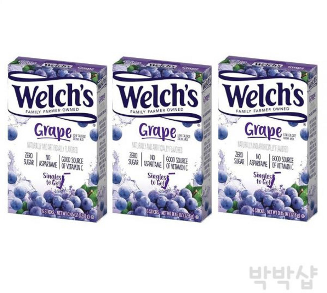 웰치스 포도 파우더 드링크 믹스 5칼로리 6개입 3팩