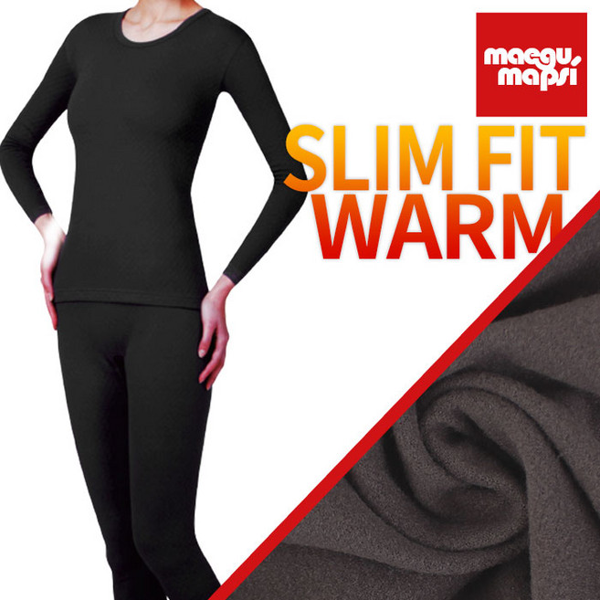 매구맵시 여성내복 슬림핏 방한 피치기모 겨울 보온 내의