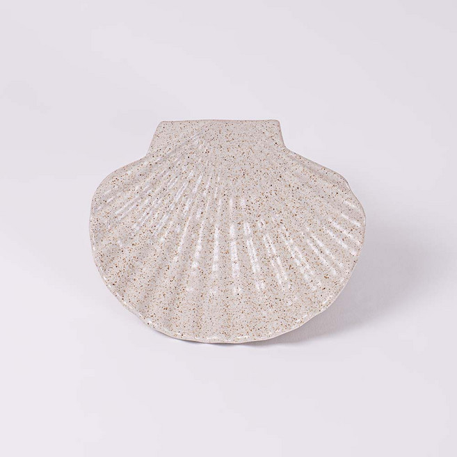 온도아리아 가리비접시 브런치 파스타 플레이팅 그릇 중형 4개, 아이보리 4개