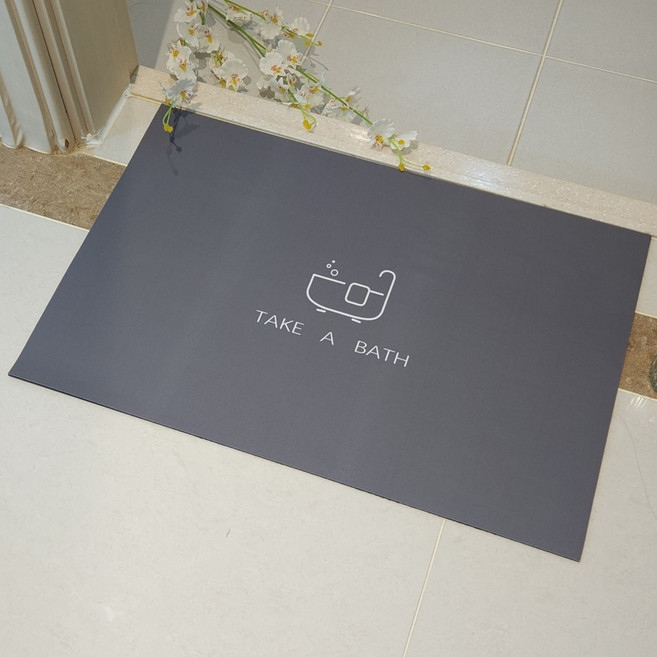오홈 규조토 발매트 빨아쓰는 욕실매트, 그레이, 1개