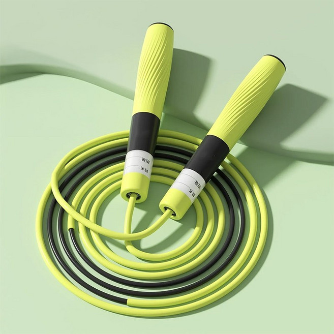 초보자용 길이조절 줄넘기 홈트 다이어트 유산소 운동 경량 줄넘기, 그린, 1개