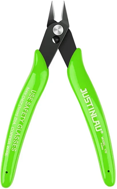대각선 펜치 탄소강 펜치 전기 와이어 케이블 커터 사이드 스닙 절단 플러시 펜치 니퍼 핸드 툴, 05 green