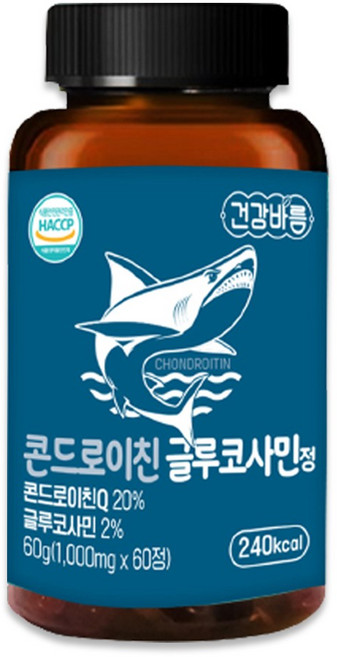 건강바름 콘드로이친 글루코사민 정, 60정, 1개
