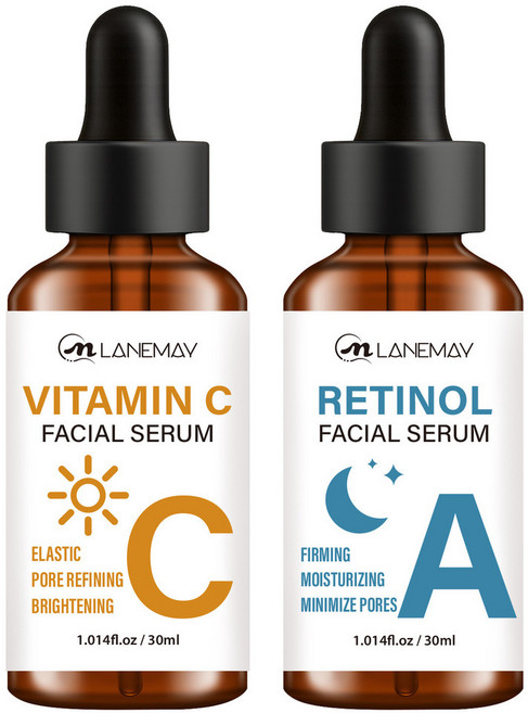 LANEMAY 精華液組合 維C 維A 彈潤細緻提亮緊緻保濕, 1個