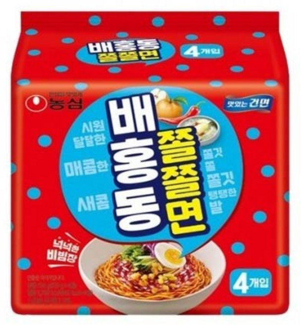 배홍동 쫄쫄면 129g, 4개