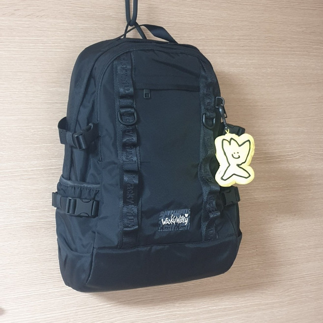 와키윌리 23L 키링 백팩 코듀라 블랙 초등 중 고등 학생 책가방