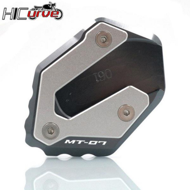 야마하 MT-07 XSR 700 트레이서 FZ07 2014-2023 오토바이 CNC 킥스탠드 풋 사이드 익스텐션 패드 지지대 플, 1개