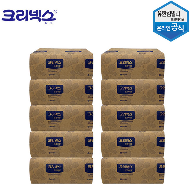 크리넥스 47227 드라이셀 천연펄프 핸드타올 F250, 10개, 250매