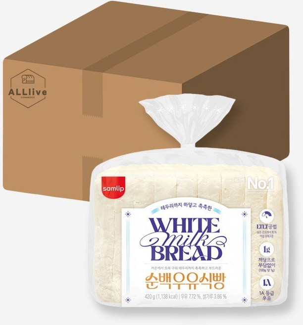 삼립 저당 순백우유식빵, 10개, 420g