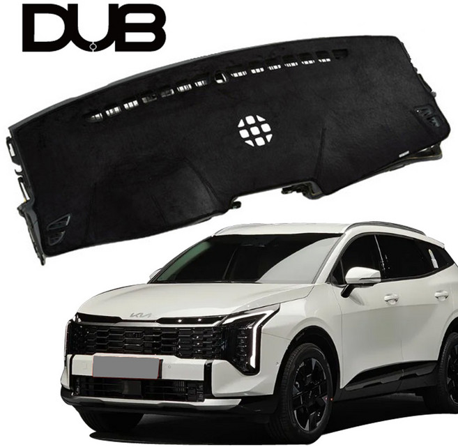 DUB 논슬립 벨벳 대쉬보드 커버 신형 더뉴스포티지 NQ5 (24년11월~현재), 더뉴스포티지NQ5(24년11월~현재)HUD무, 블랙