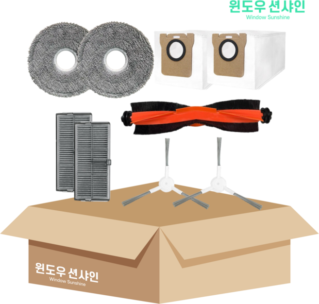 비브랜드 샤오미 미지아 M30S D103CN 로봇청소기 소모품 호환용 걸레 더스트백 필터 메인 사이드 브러시 기프트팩, 1개