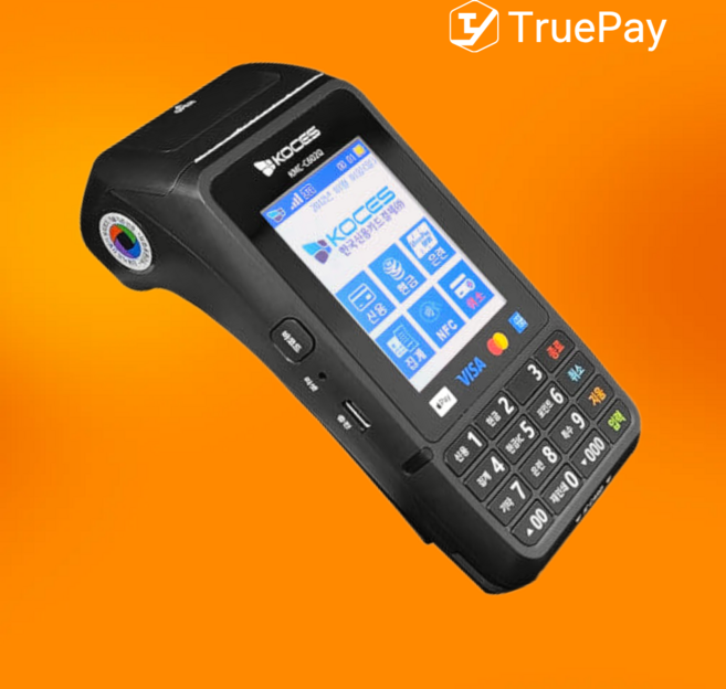 트루페이 무선 휴대용 카드단말기 이동식 배달 결제기 IC 애플페이 신용카드 삼성페이 체크기 카드리더기 사업자 블루투스 등록 가맹점 교체 바코드 QR, 1개, KMC-C602Q+