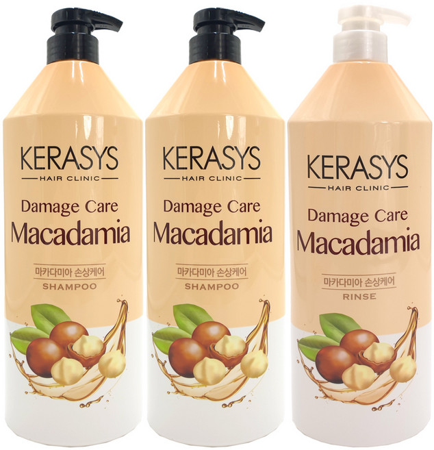케라시스 올리브 윤기케어/마카다미아 손상케어 샴푸 린스 1L, 1개