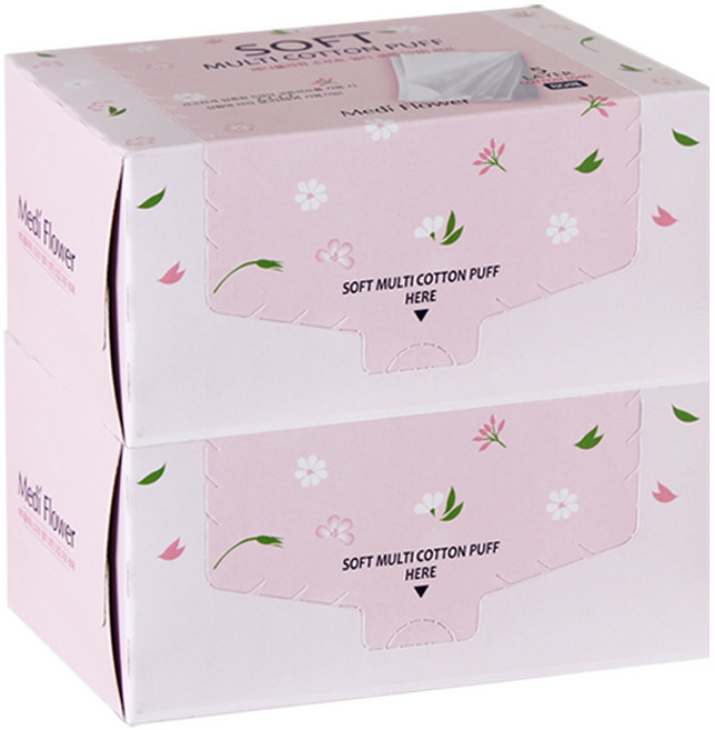 메디플라워 소프트 멀티 코튼 5겹 화장솜, 80매입, 2개