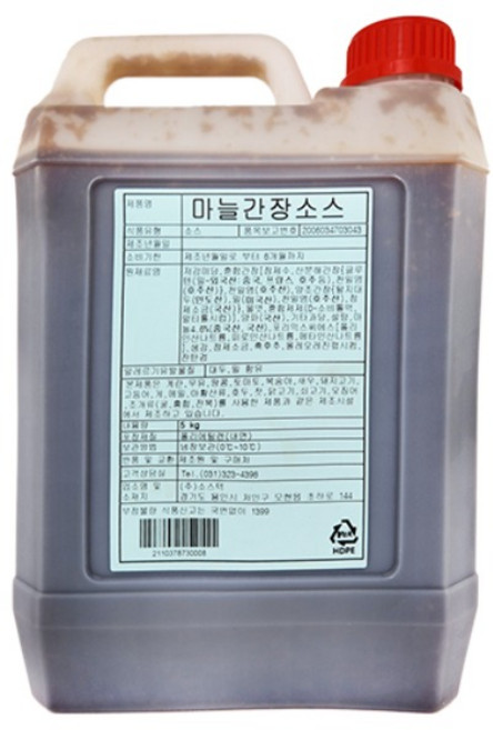 소스텍 마늘간장소스 5kg 치킨소스 대용량, 1개