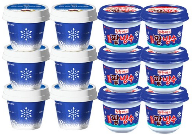 찰떡우유빙수설 250mlx6 + 일품 팥빙수 240mlx6, 1세트, 2.94L