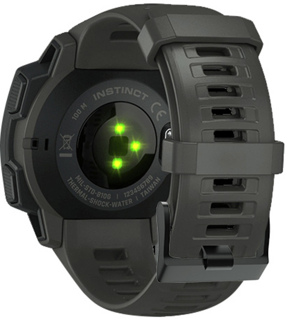 ibits Garmin Instinct 矽膠錶帶 本我系列 專用黑片扣 替換腕帶 22mm, 石墨灰, 1個