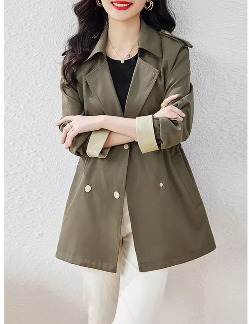 쩐쿠 여성 데일리 모임 고급 밴딩 트렌치 자켓 6159