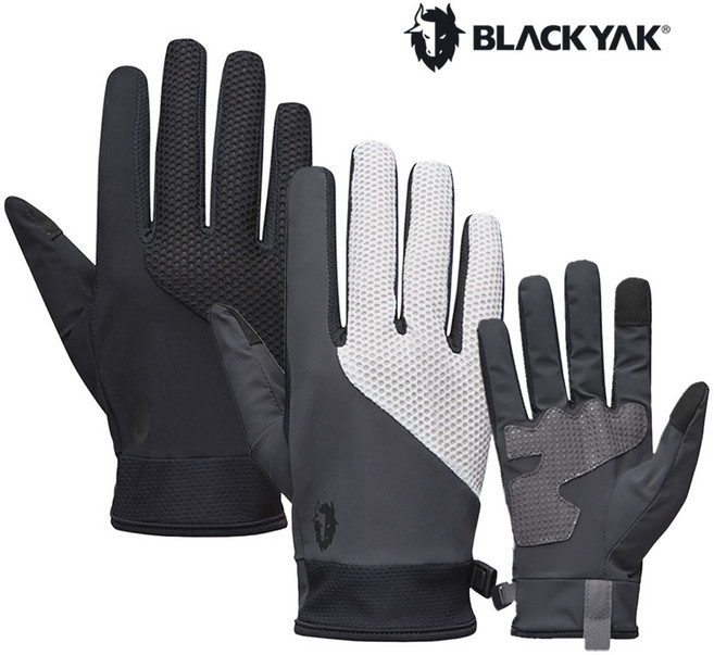 [블랙야크]24년 SS 공용 스마트폰 터치 메쉬장갑 라이트롱글러브 2BYGVS4903, BLACK