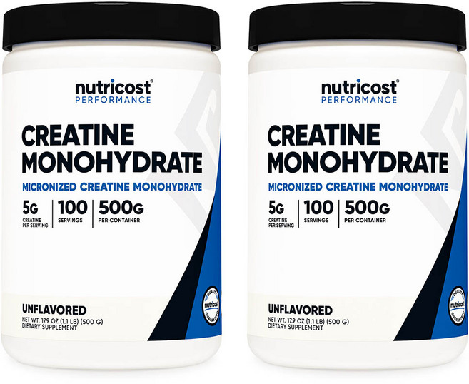 뉴트리코스트 마이크로나이즈드 크레아틴 모노하이드레이트, 500g, 2개