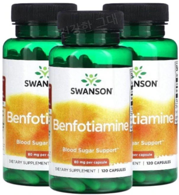 Swanson 벤포티아민 80mg Benfotiamine, 3개, 120정 - 쿠팡