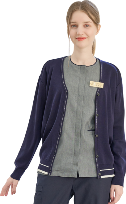 스티치 울 가디건 국내제작 간호사 간호조무사 병원 서빙복 실내 사무실가디건