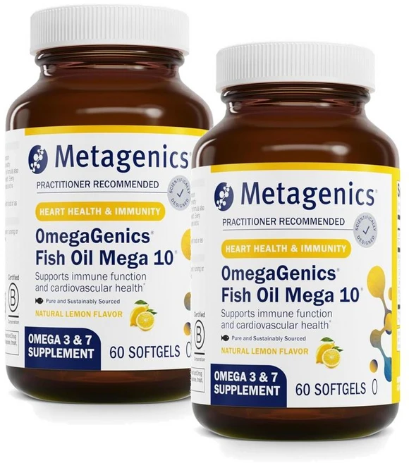 메타제닉스 오메가제닉스 피쉬오일 메가10 소프트젤 Metagenics OmegaGenics omega3, 2개, 60정 - 쿠팡