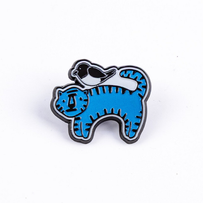 민화샵 민화 전통 뱃지, 아기자기 작호도 D260009B