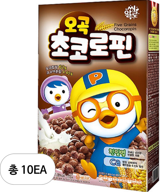 씨알로 뽀로로 오곡 초코로핀 시리얼, 520g, 10개