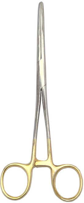 골드 겸자가위 겸자 일자겸자 귀털제거 솜 넣는 집게 180mm (직선), 1개