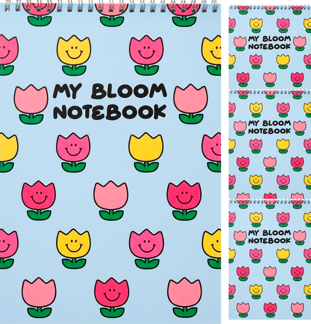 [무해해] 해피 귀여운 무지 초등 종합장 40매 4개입, 스마일튤립, 1세트