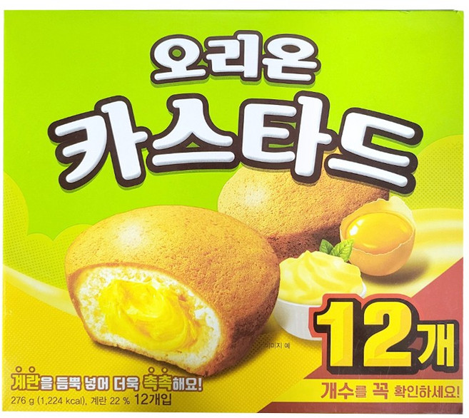 오리온 카스타드 딸기 생크림 12p, 276g, 6개