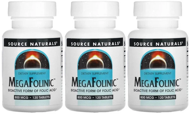 소스네추럴스 엽산 메가폴리닉 800mcg 120정 3개 폴릭애시드 Folinic, 120g - 쿠팡
