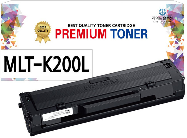 [라이프솔루션] 삼성토너 MLT-K200L 대용량 호환 SL-M2030 M2030W M2080 M2035, 검정, 1개