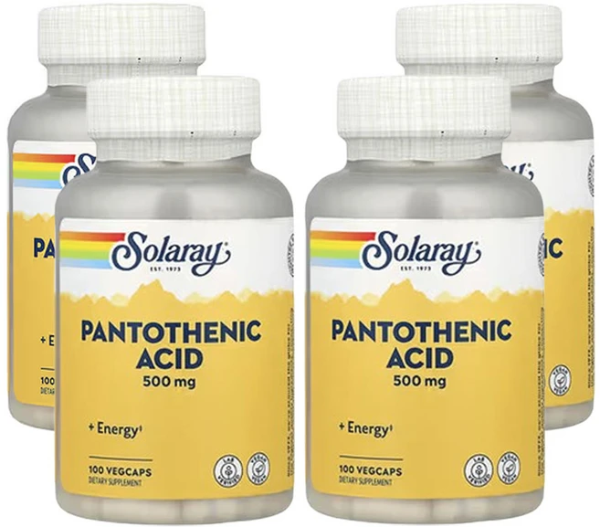 솔라레이 판토텐산 500mg 100 베지캡슐, 100정, 4개 - 쿠팡