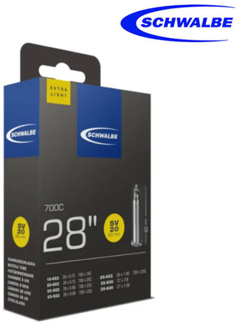 슈발베 SV20 700X18/25C 경량 튜브 프레스타 60MM, 1개