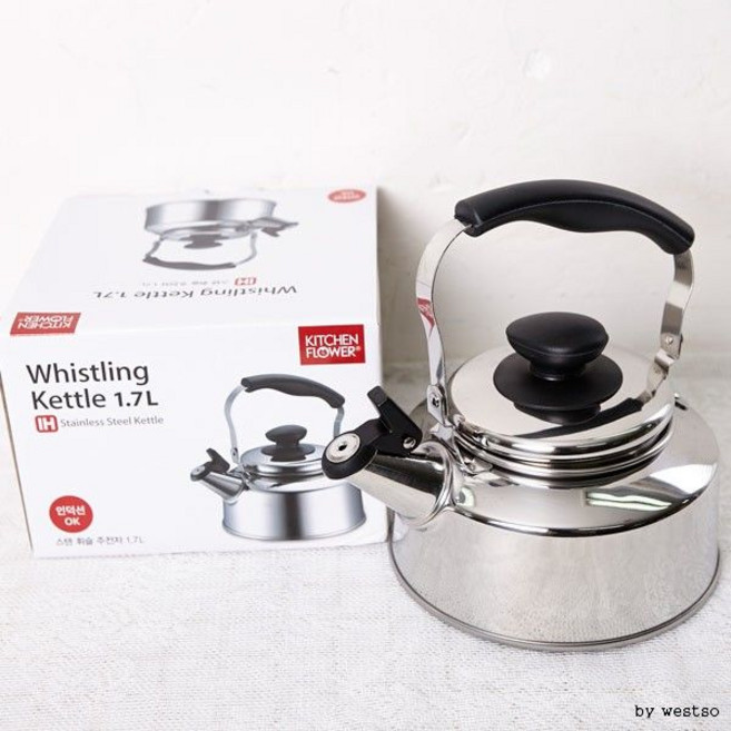 핸드드립 주전자 티팟 (ABM도매콜) 키친플라워 하모니카 인덕션 1.7L, 1개