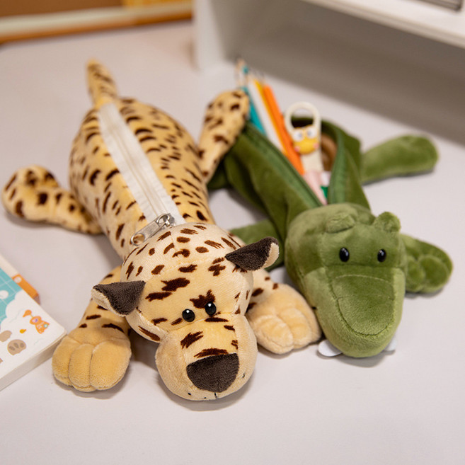 [당일출고] 동물 사자 코끼리 고릴라 오리 치타 악어 하마 기린 인형 필통 파우치