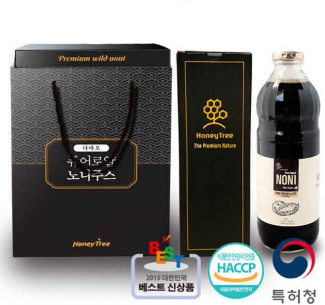 허니트리 50대 60대 엄마 생신선물 퓨어로얄 노니주스 원액 액기스, 2개, 1L