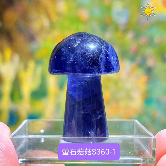 螢石菇菇 藍螢石雕件擺件, 1個, S360-1