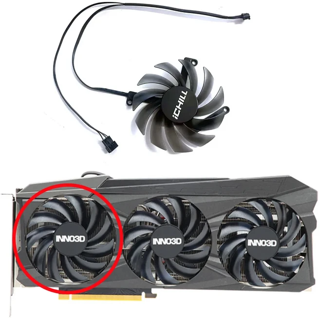 INNO3D RTX 3080 3080ti 3090 iCHILL X4 어른스 드래곤 그래픽 쿨러 CF-12915S 4PIN DC12V 0.35A RTX3080 3, 02 1 FAN