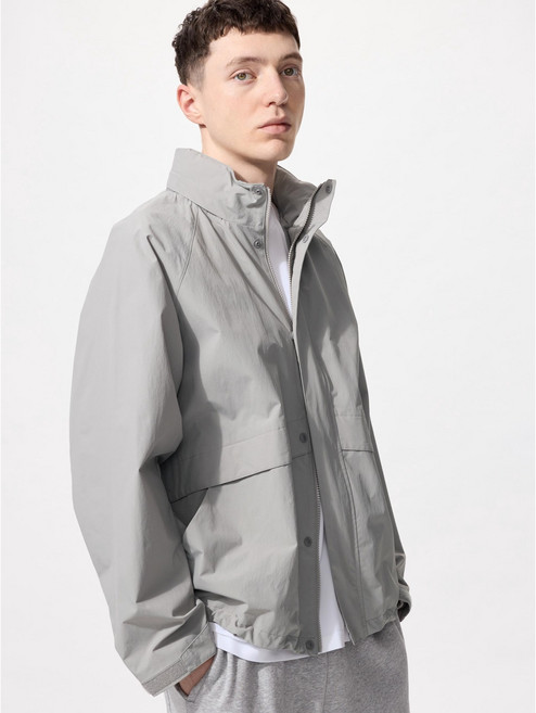 유니클로 남성 여성 아우터 바람막이 점퍼 윈드프루프 스탠드 블루종 그레이 475038