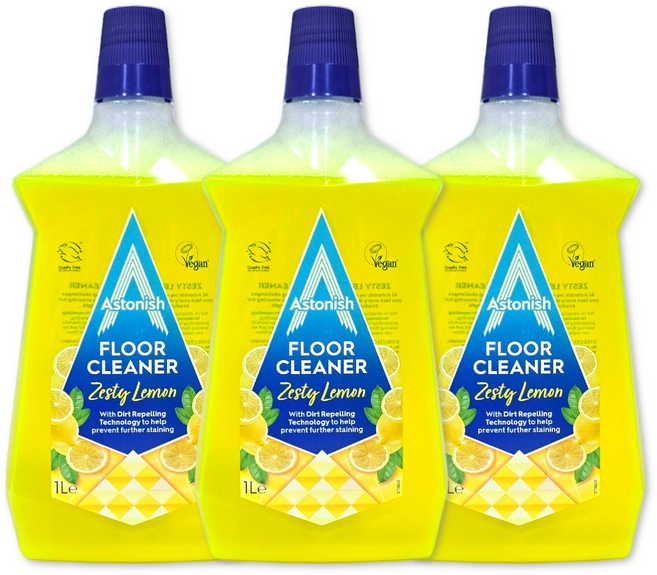 아스토니쉬 바닥전용클리너 제스티 레몬향 바닥 클리너, 3개, 1000ml
