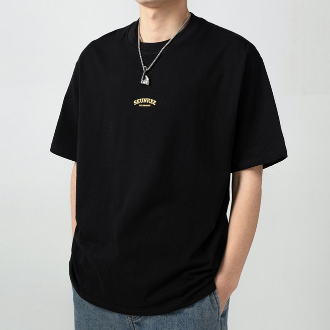 엠제이21 오버핏 순면 남자 반팔 티셔츠