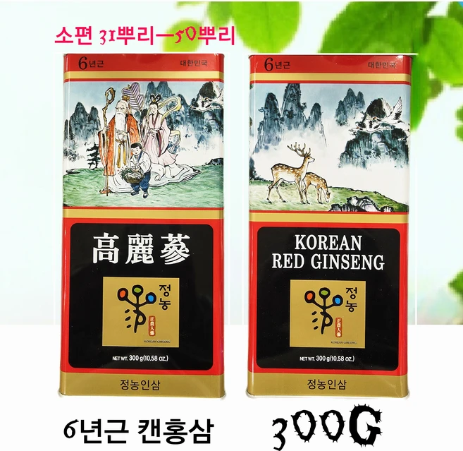 원헬스 [특가할인] 6년근 캔홍삼 300g 소편 6년 홍삼 6년근 캔홍삼 정농인삼영농조합법인, 1개 - 쿠팡