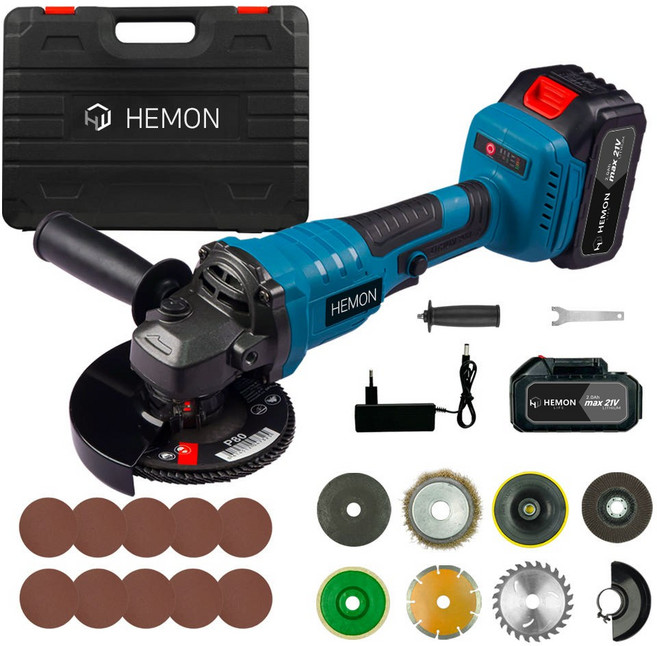 헤이즈 무선 전동 그라인더 충전식 핸드 글라인더 절삭 공구, 1개