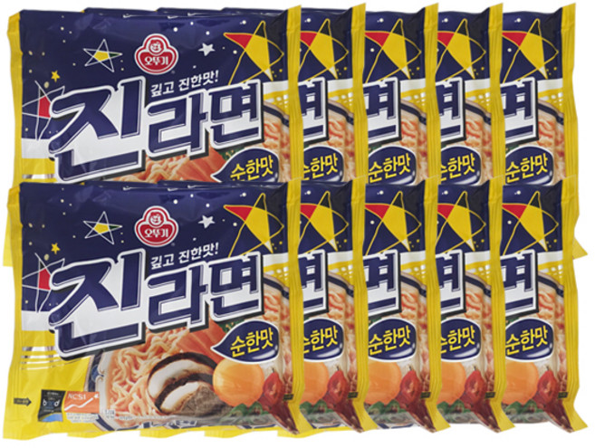 오뚜기 진라면 순한맛 120g, 10개