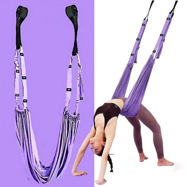 블레 가정용 플라잉 요가 해먹 필라테스 스트레칭 다이어트 기구 최대하중 200kg, 핑크, 1개