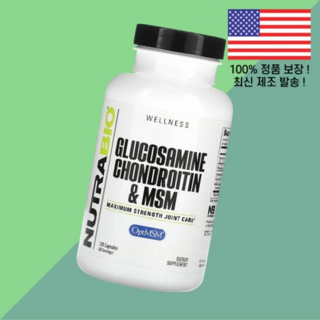 뉴트라바이오 글루코사민 콘드로이친 콘도로이친 콘드라이친 콘드로이틴 콘드로친 MSM 엠에스엠 유황 120캡슐 NutraBio Glucosamine Chondroitin 120 C
